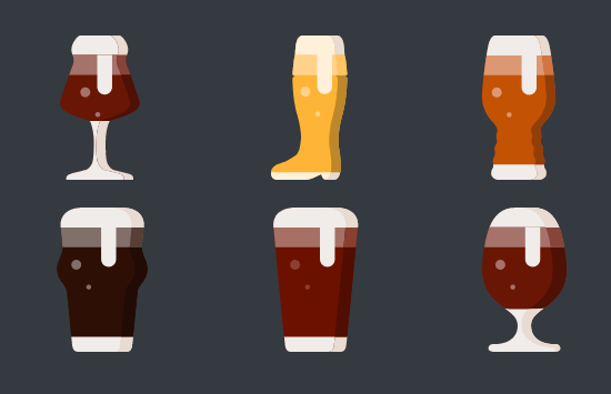 Beer Glasses on Digital Beer Menu